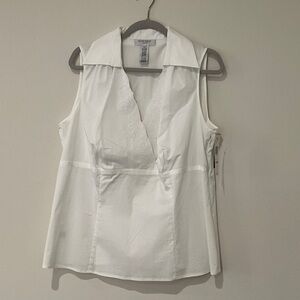 Nine West NWT White Sleeveless Top Size 14W